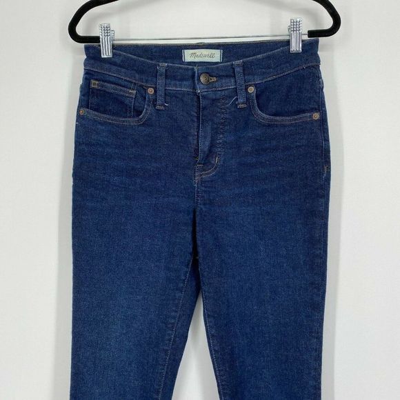 Madewell 9" Mid Rise Skinny Jeans Women's Size 26 Stretch Dark Wash Denim Blue - Picture 2 of 11